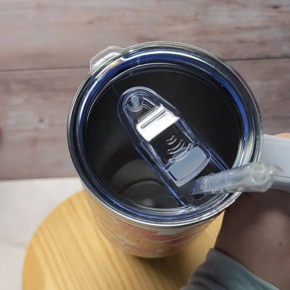 40oz Stainless Steel Smiley Face Travel Mug with Handle - Picture 3 of 3